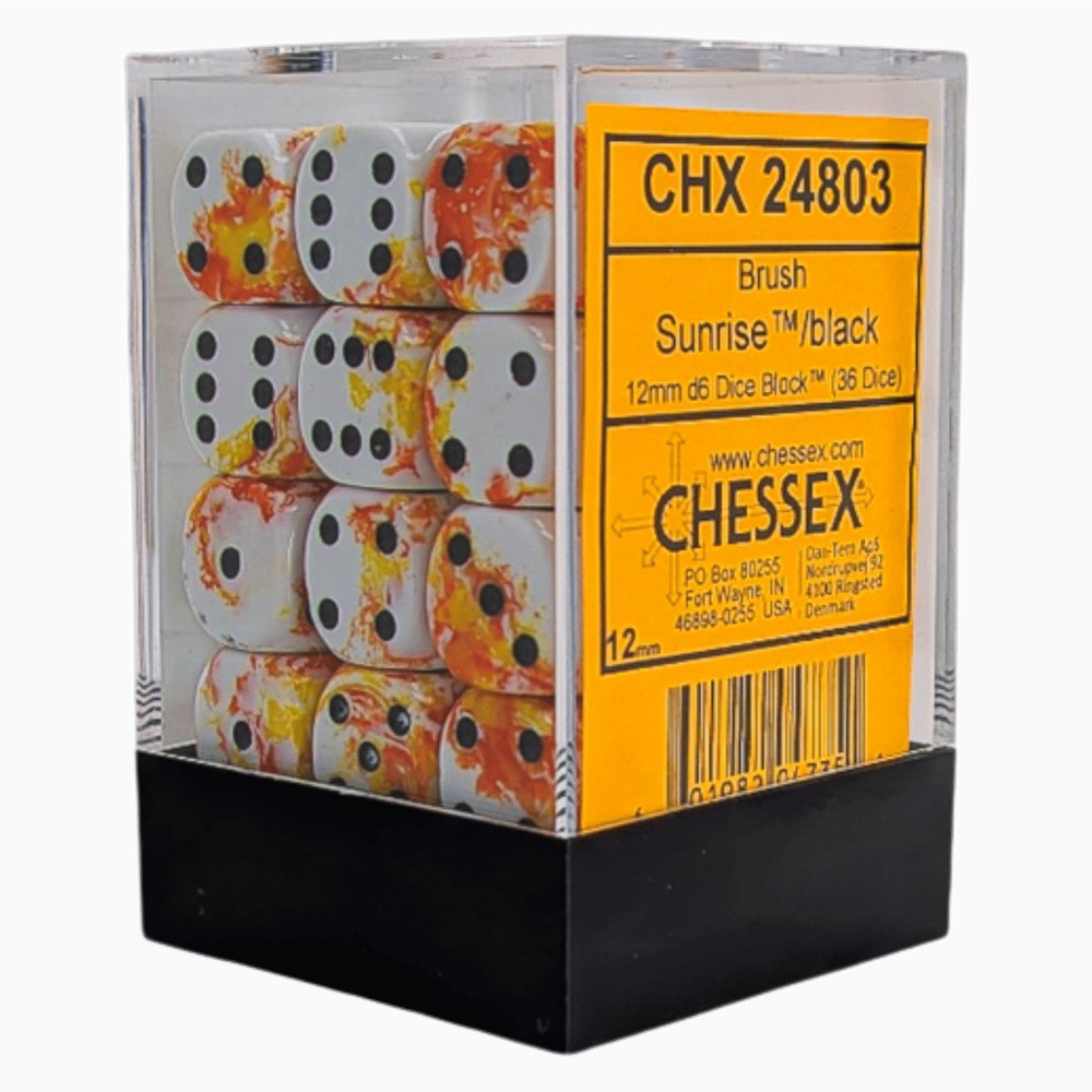 PREORDER U2 CHX 24803 Brush Sunrise/black 12mm d6 Dice Block (36 dice)