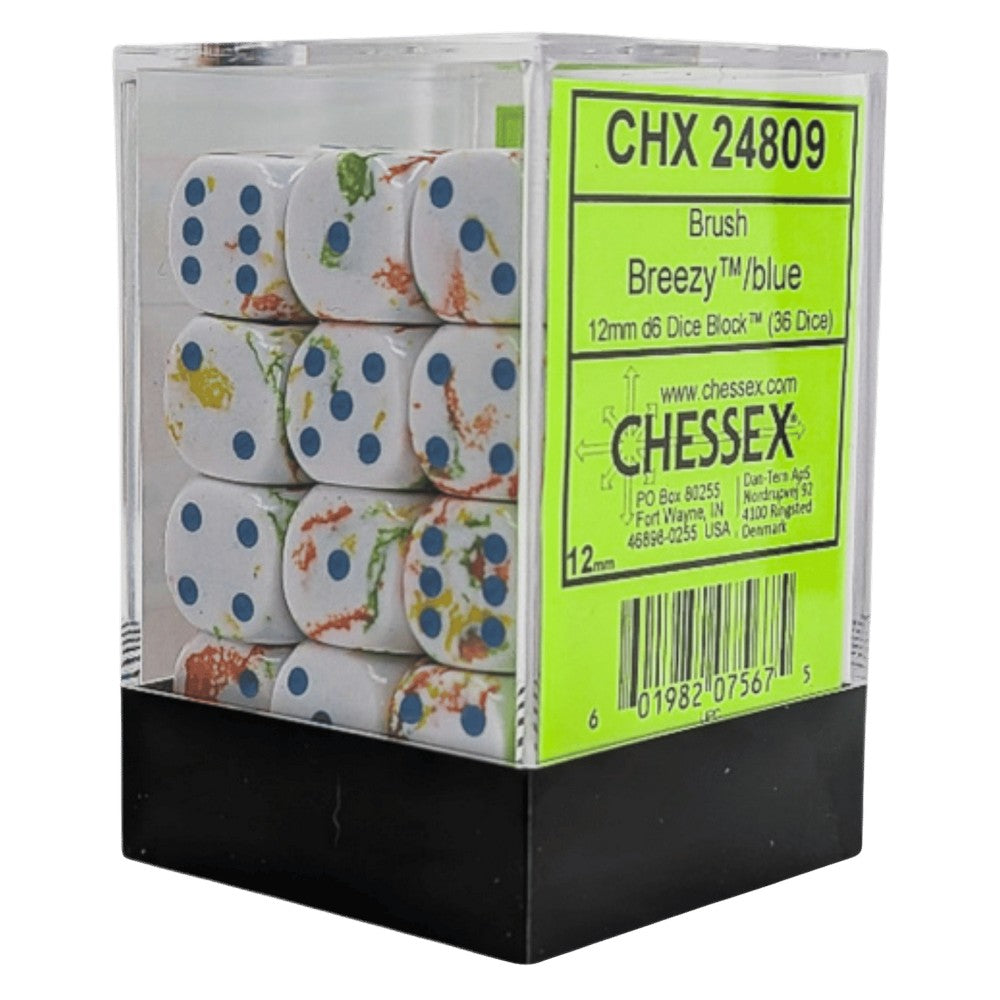 PREORDER U2 CHX 24809 Brush Breezy/blue 12mm d6 Dice Block (36 dice)