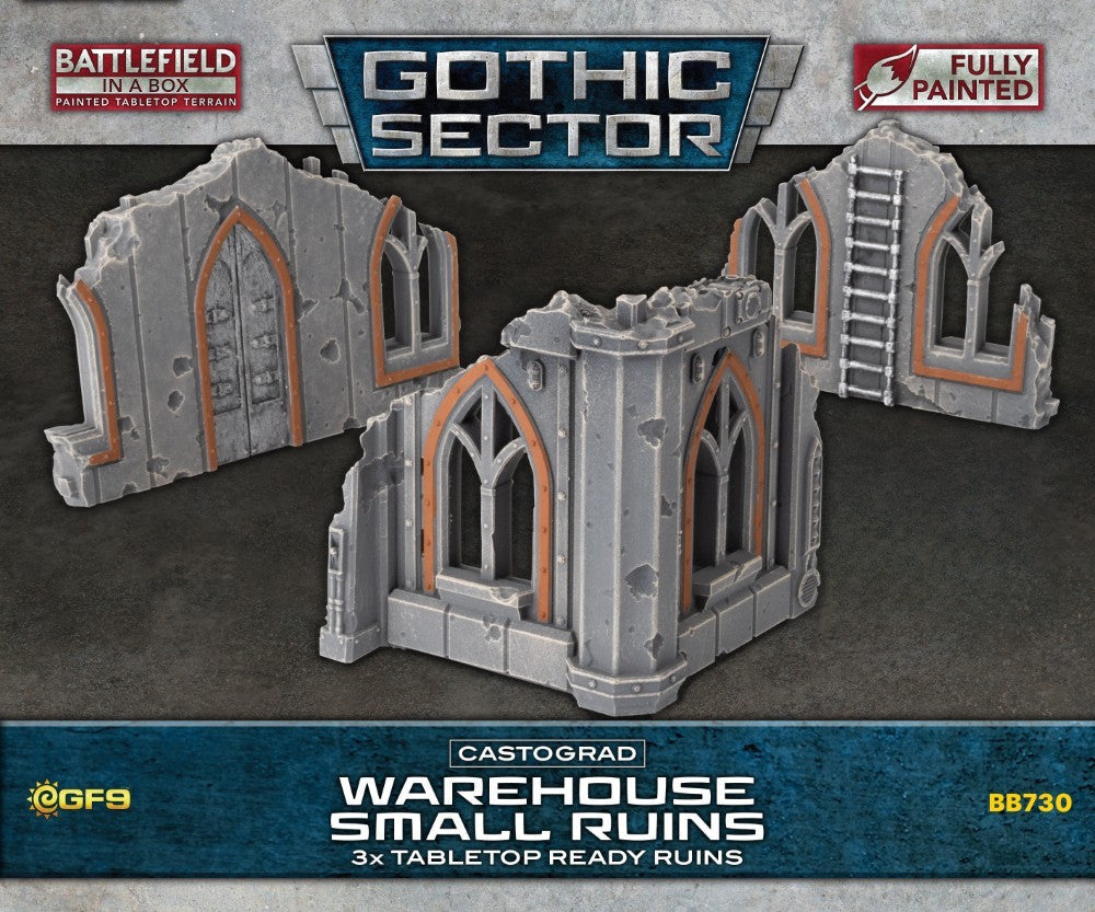 PREORDER Battlefield in a Box: Gothic Sector  Castograd Warehouse Small Ruins